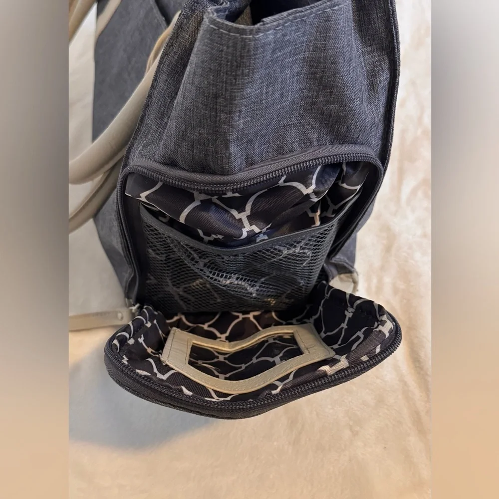 Bananafish Diaper Bag.  New Condition/ Never used.  Light navy and taupe/tan.